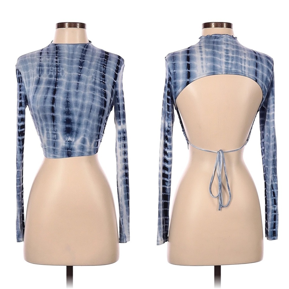 Princess Polly Blue Tie-Dye Crop Top